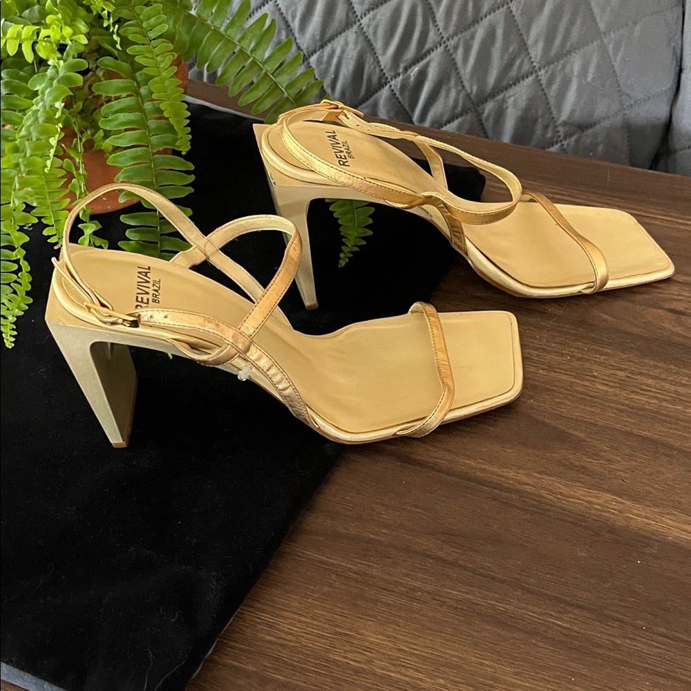 Gold Strappy Heels